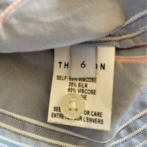 Thakoon Silk Blend Striped Button Front Blouse - Picture 5 of 12